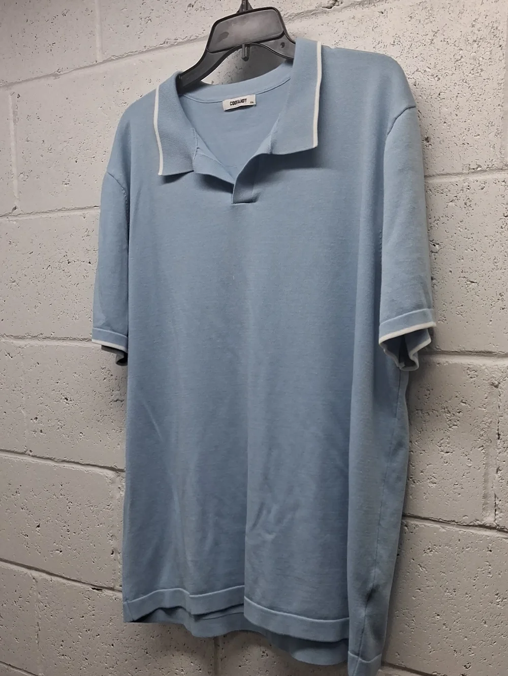 NWOT Mens Coofandy Light Blue Collared Shirt 2XL